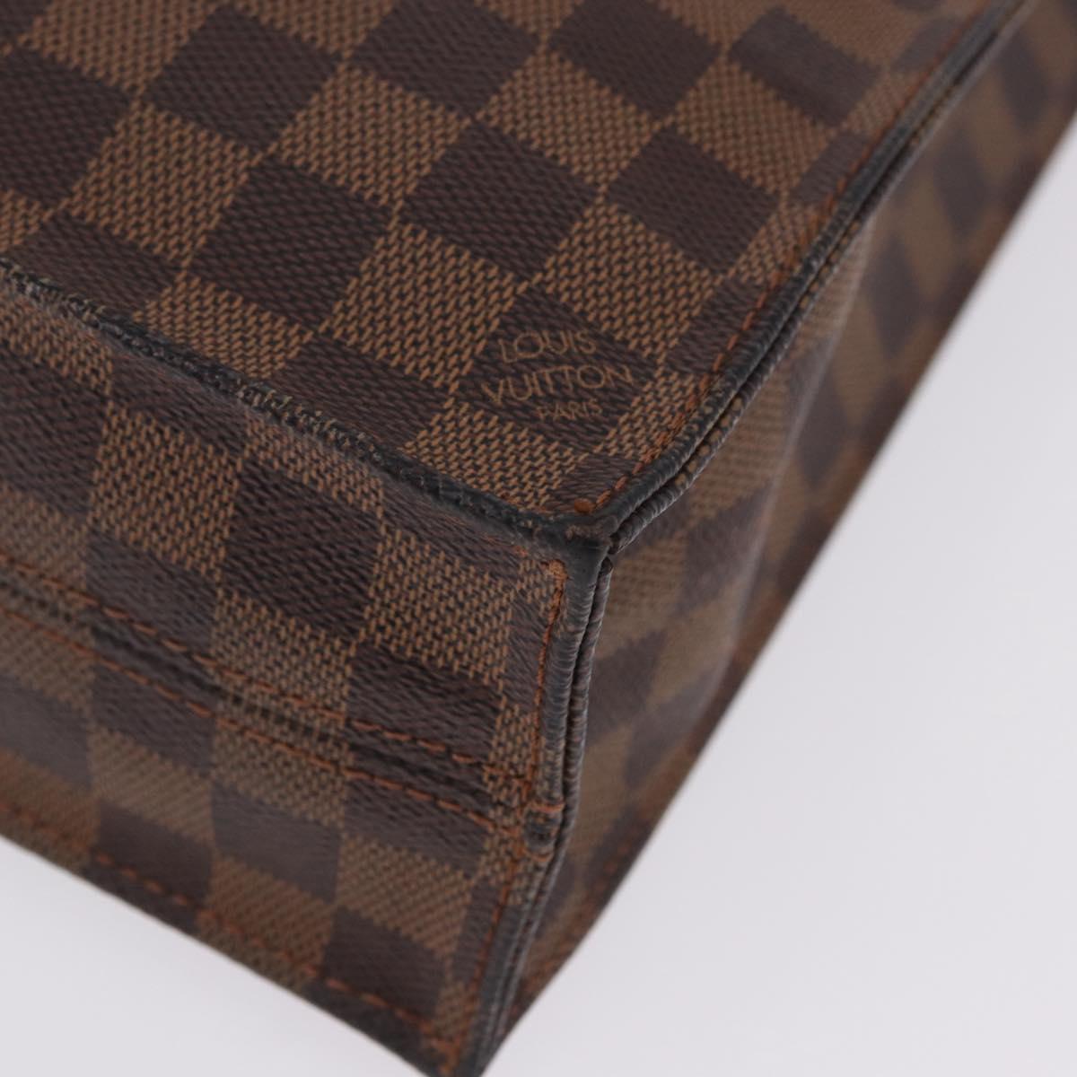 LOUIS VUITTON Damier Ebene Sac Plat Hand Bag N51140 LV Auth 200023A