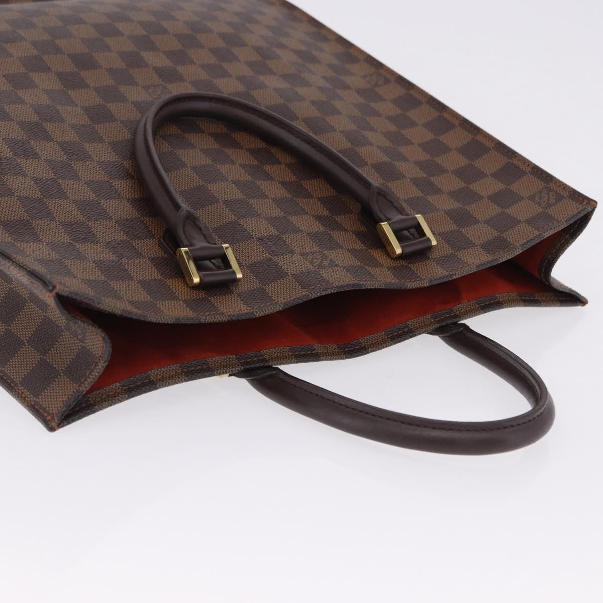 LOUIS VUITTON Damier Ebene Sac Plat Hand Bag N51140 LV Auth 200023A