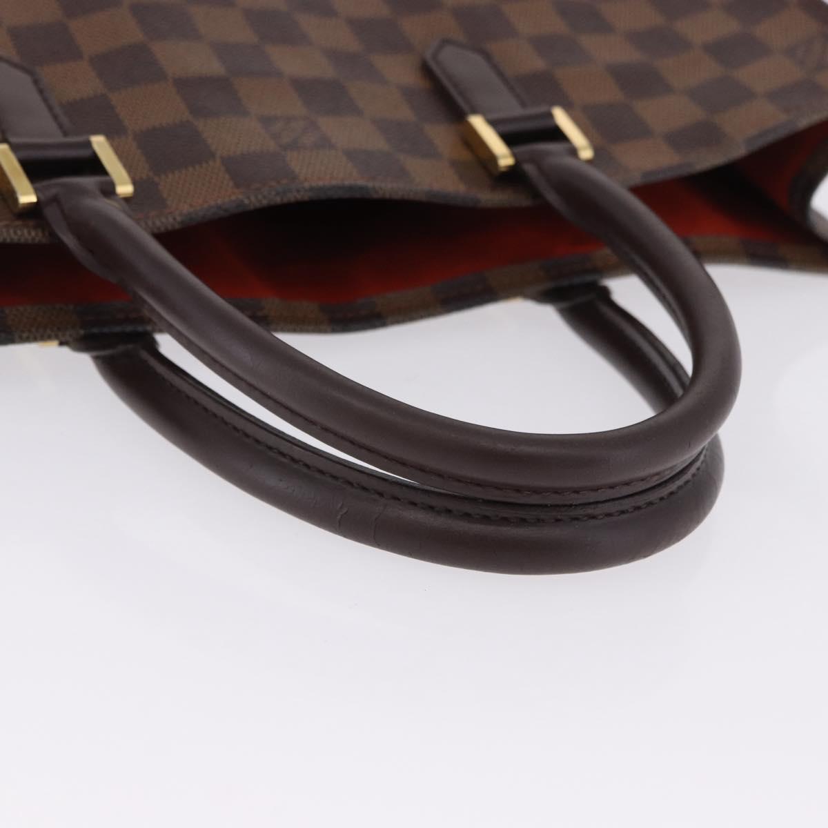 LOUIS VUITTON Damier Ebene Sac Plat Hand Bag N51140 LV Auth 200023A