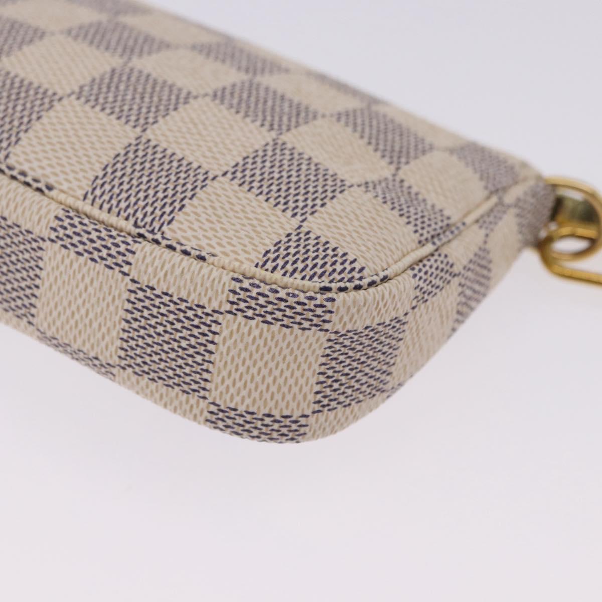 LOUIS VUITTON Damier Azur Mini Pochette Accessoires Pouch N41669 LV Auth 200052V