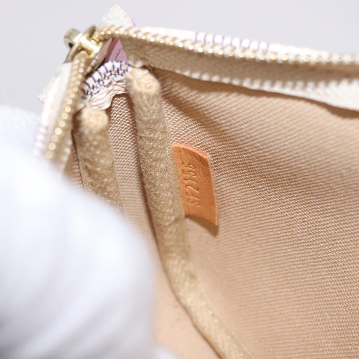 LOUIS VUITTON Damier Azur Mini Pochette Accessoires Pouch N41669 LV Auth 200052V