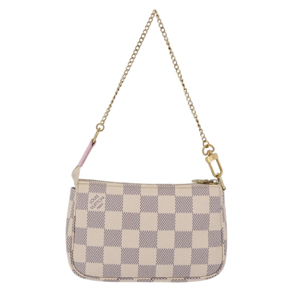 LOUIS VUITTON Damier Azur Mini Pochette Accessoires Pouch N41669 LV Auth 200052V