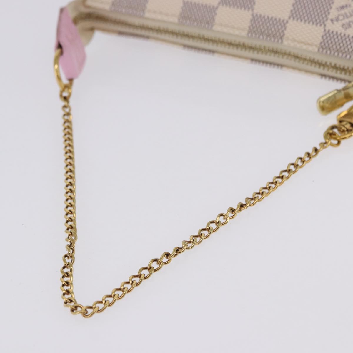 LOUIS VUITTON Damier Azur Mini Pochette Accessoires Pouch N41669 LV Auth 200052V