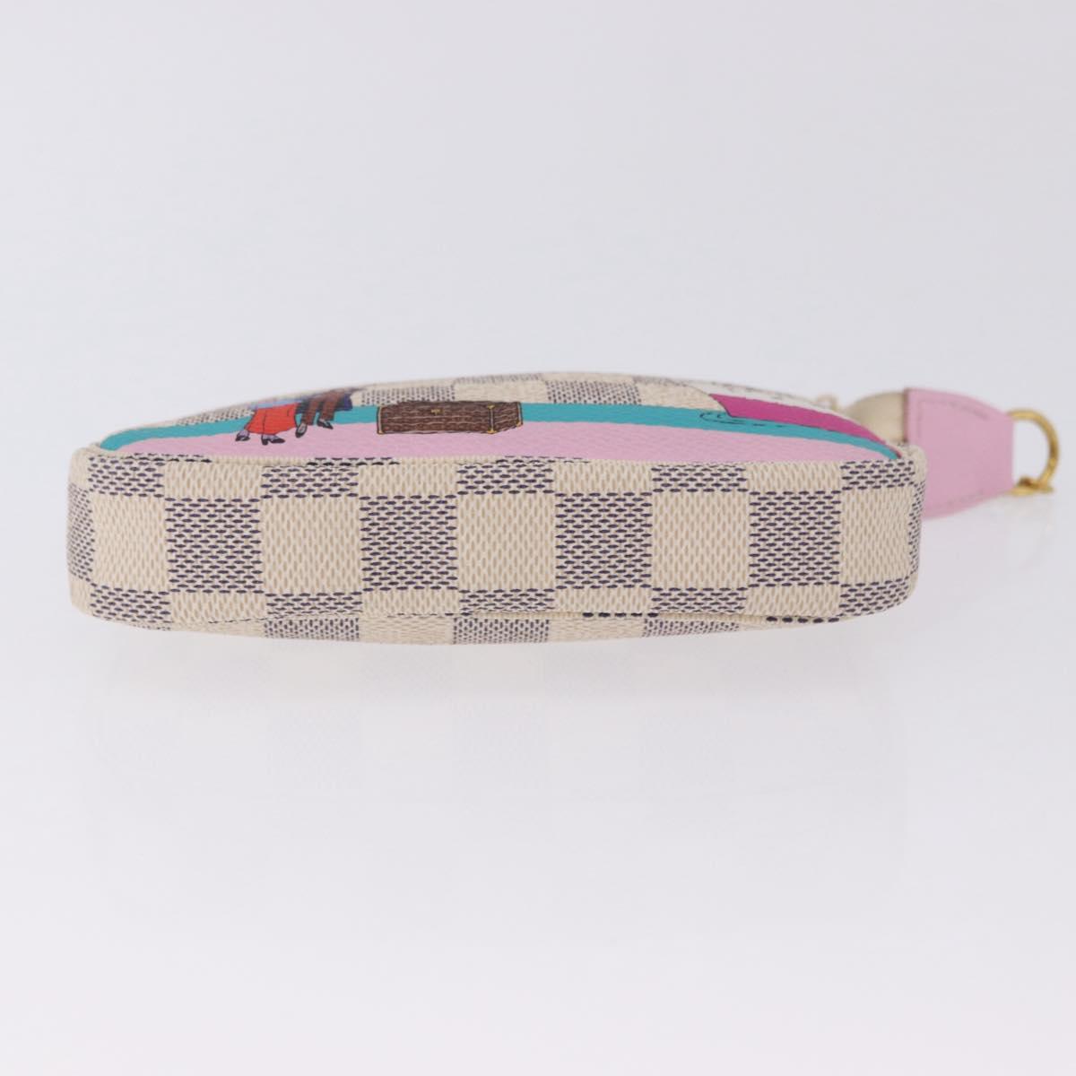 LOUIS VUITTON Damier Azur Mini Pochette Accessoires Pouch N41669 LV Auth 200052V
