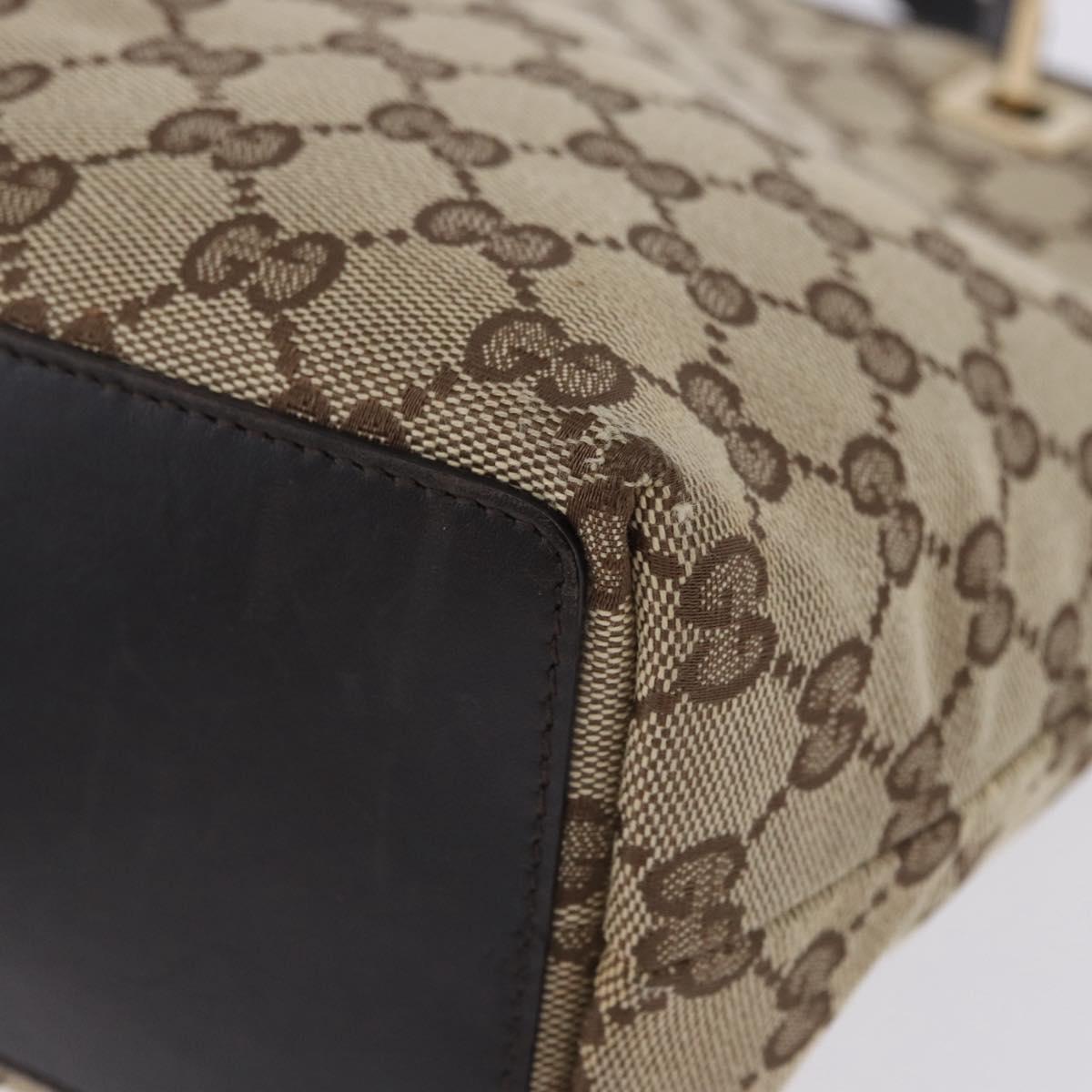 GUCCI GG Canvas Tote Bag Beige Gold 002 1099 Auth 200057