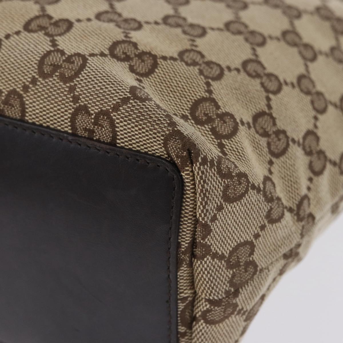 GUCCI GG Canvas Tote Bag Beige Gold 002 1099 Auth 200057