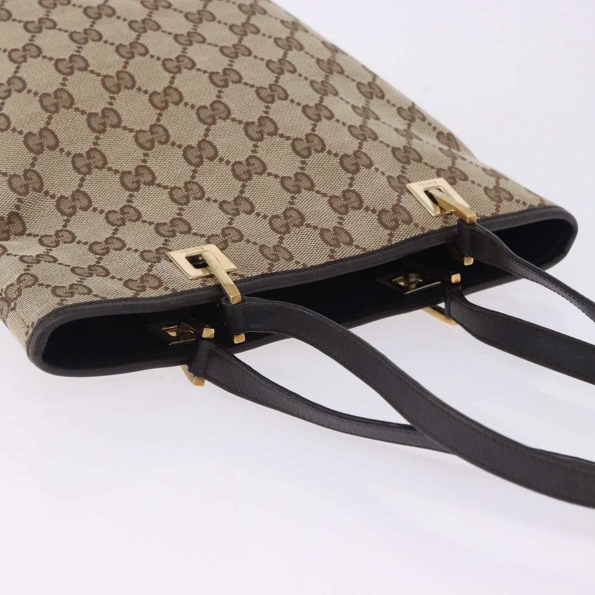 GUCCI GG Canvas Tote Bag Beige Gold 002 1099 Auth 200057