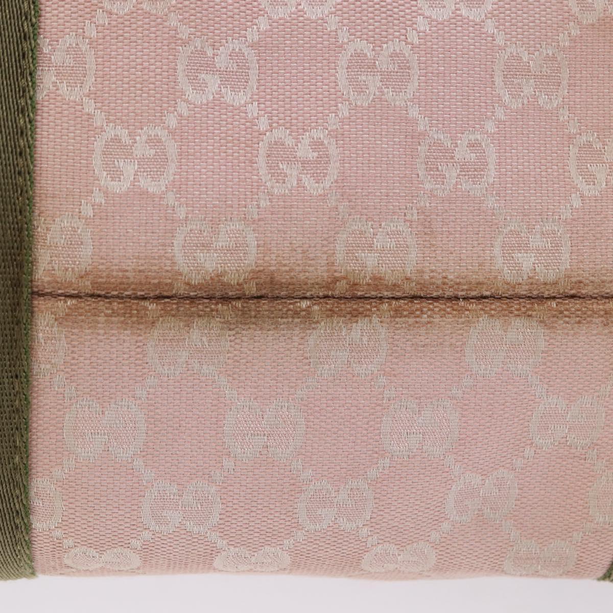GUCCI GG Canvas Sherry Line Tote Bag Pink Gold 137396 Auth 200059