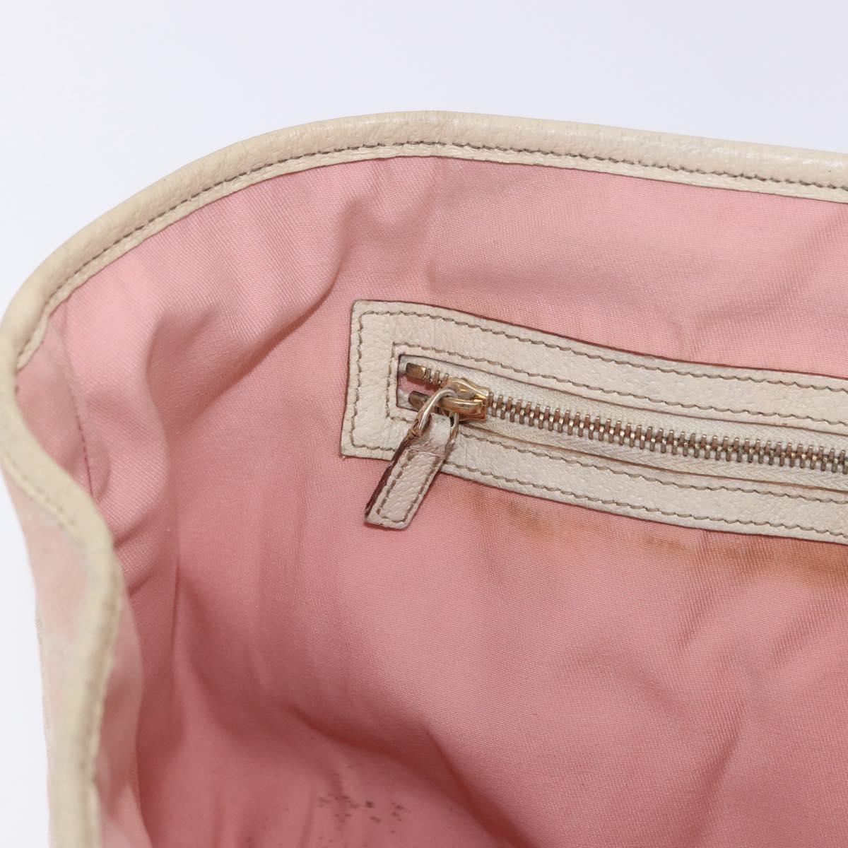 GUCCI GG Canvas Sherry Line Tote Bag Pink Gold 137396 Auth 200059