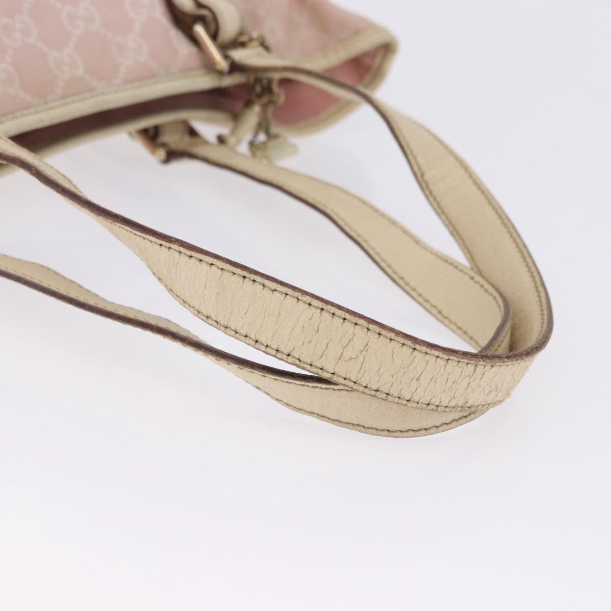 GUCCI GG Canvas Sherry Line Tote Bag Pink Gold 137396 Auth 200059