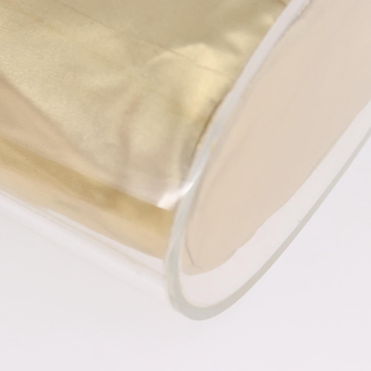Salvatore Ferragamo Gancini Hand Bag plastic Clear Gold Auth 200065V