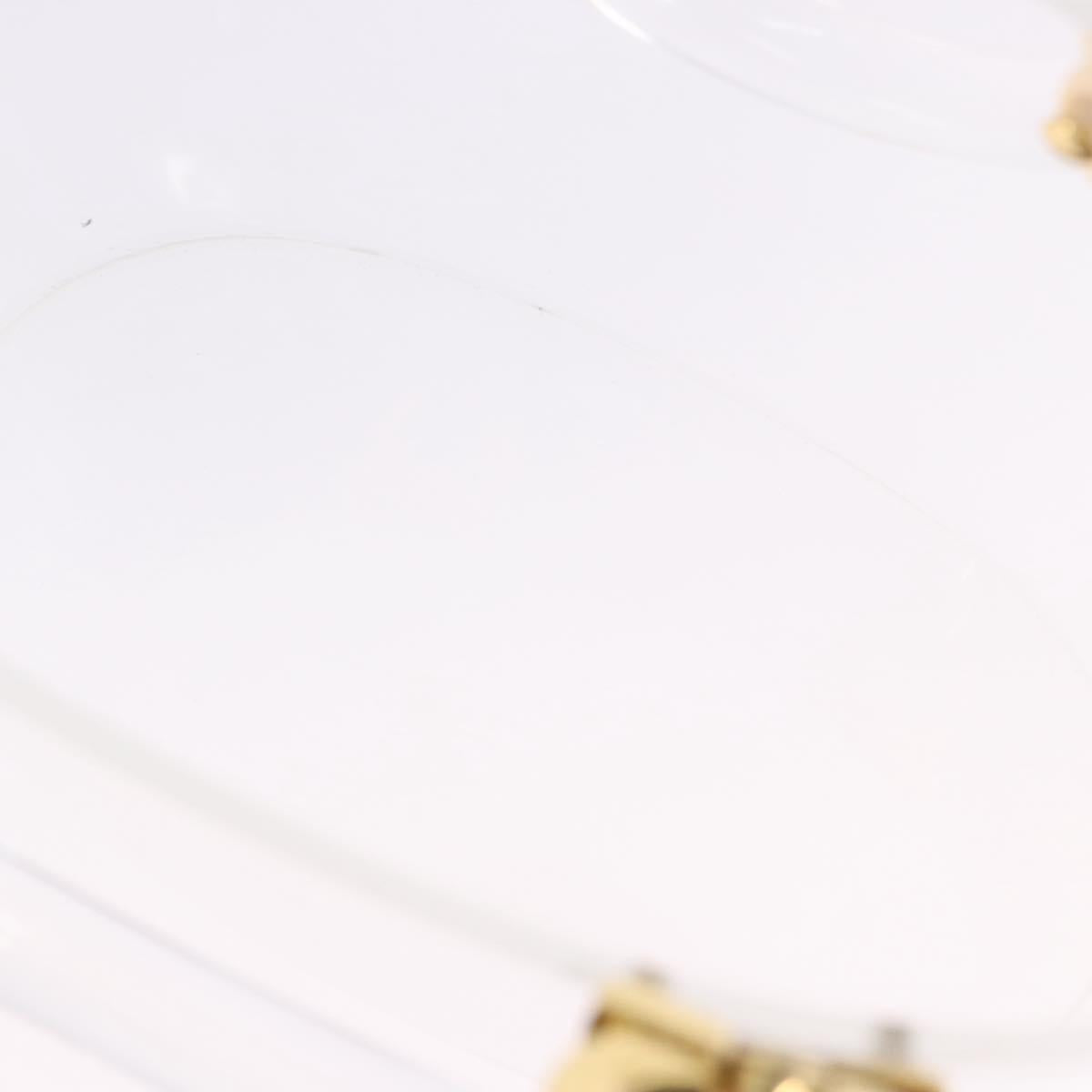 Salvatore Ferragamo Gancini Hand Bag plastic Clear Gold Auth 200065V