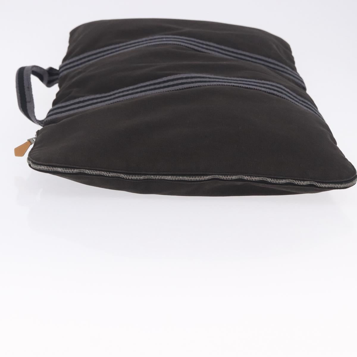 HERMES Fourre Tout Porte Documents Business Bag Canvas Gray Auth 200068A
