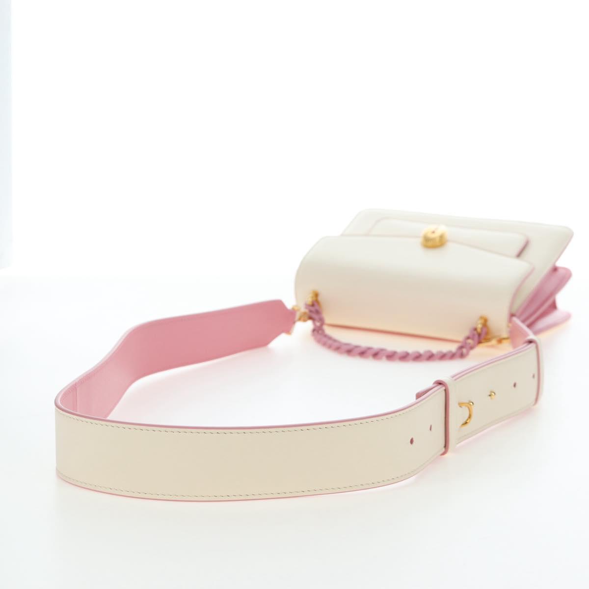 BVLGARI Serpenti Bag Hand Bag Leather 2way Ivory Gold Auth 200070SAM