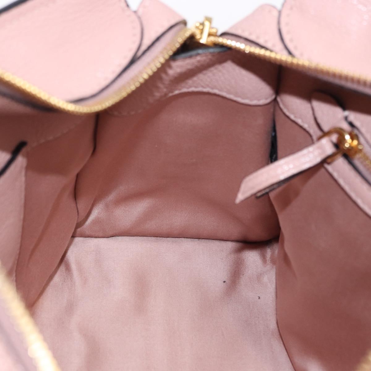 Miu Miu Hand Bag Leather 2way Pink Gold Auth 200079V