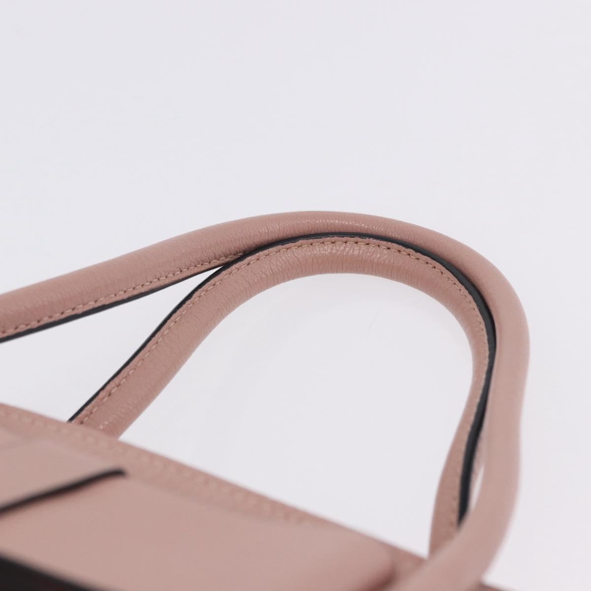 Miu Miu Hand Bag Leather 2way Pink Gold Auth 200079V