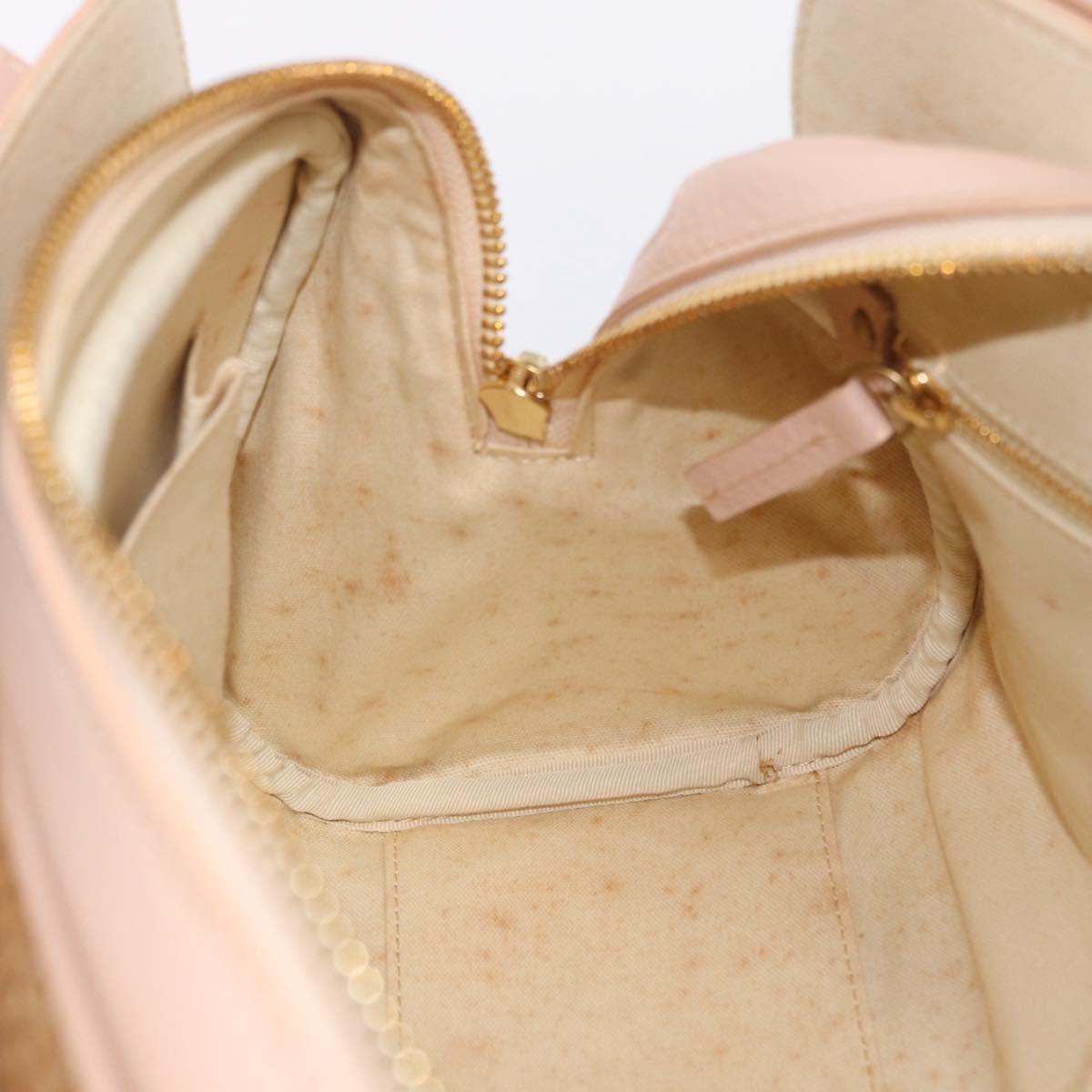 Chloe Hand Bag straw Gold Beige Auth 200083