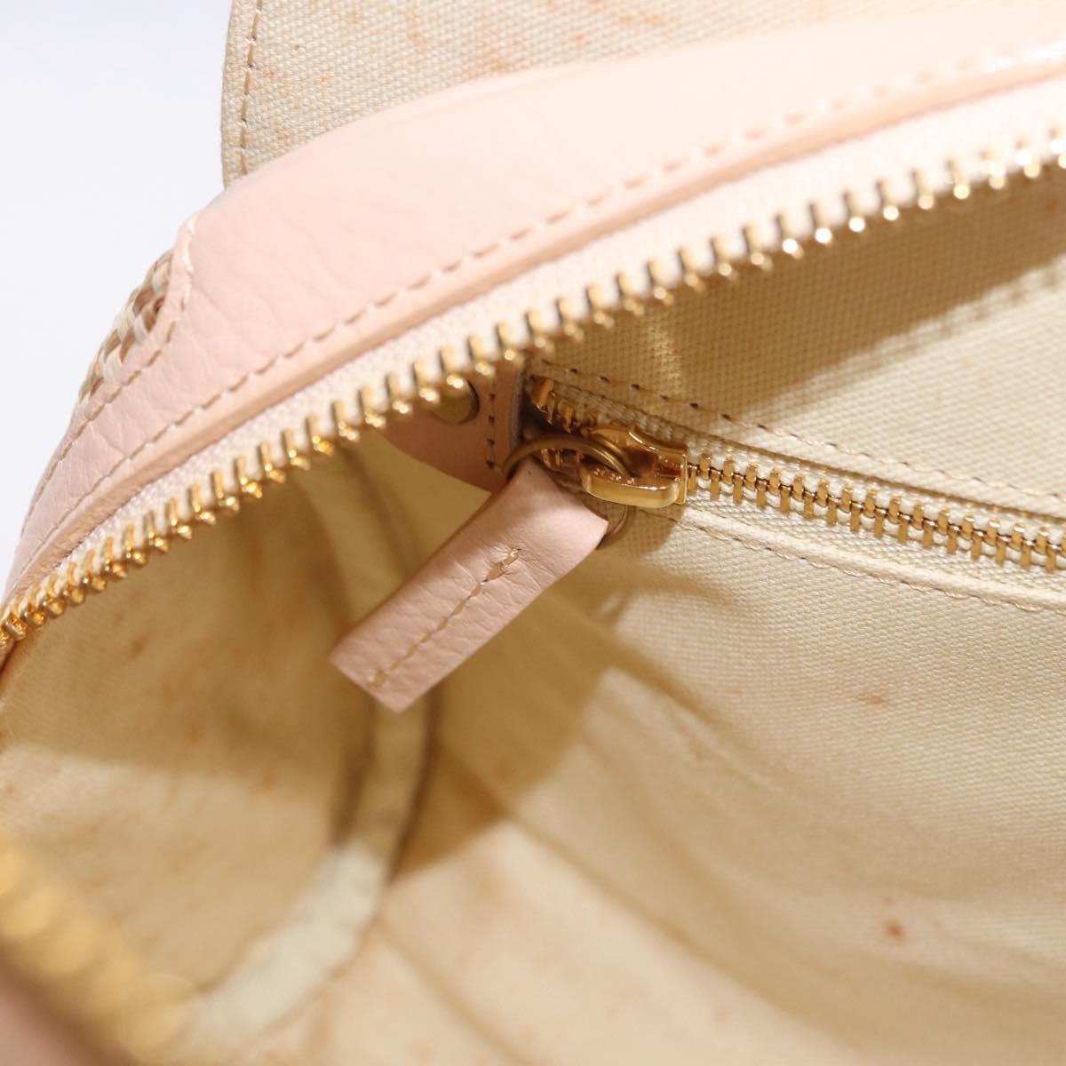 Chloe Hand Bag straw Gold Beige Auth 200083