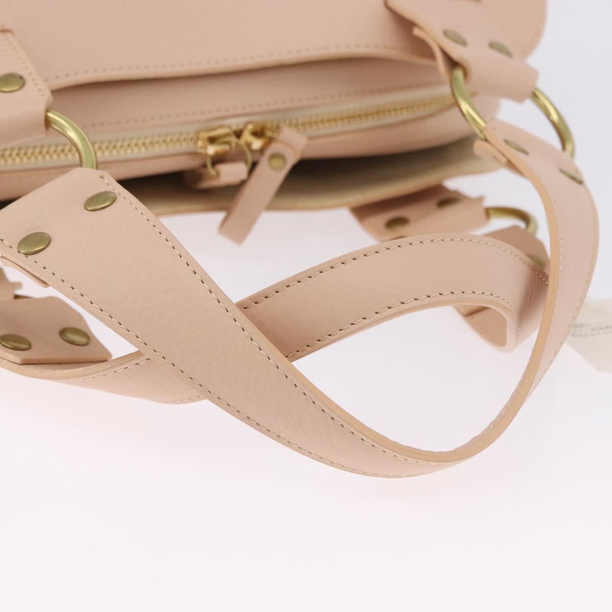 Chloe Hand Bag straw Gold Beige Auth 200083