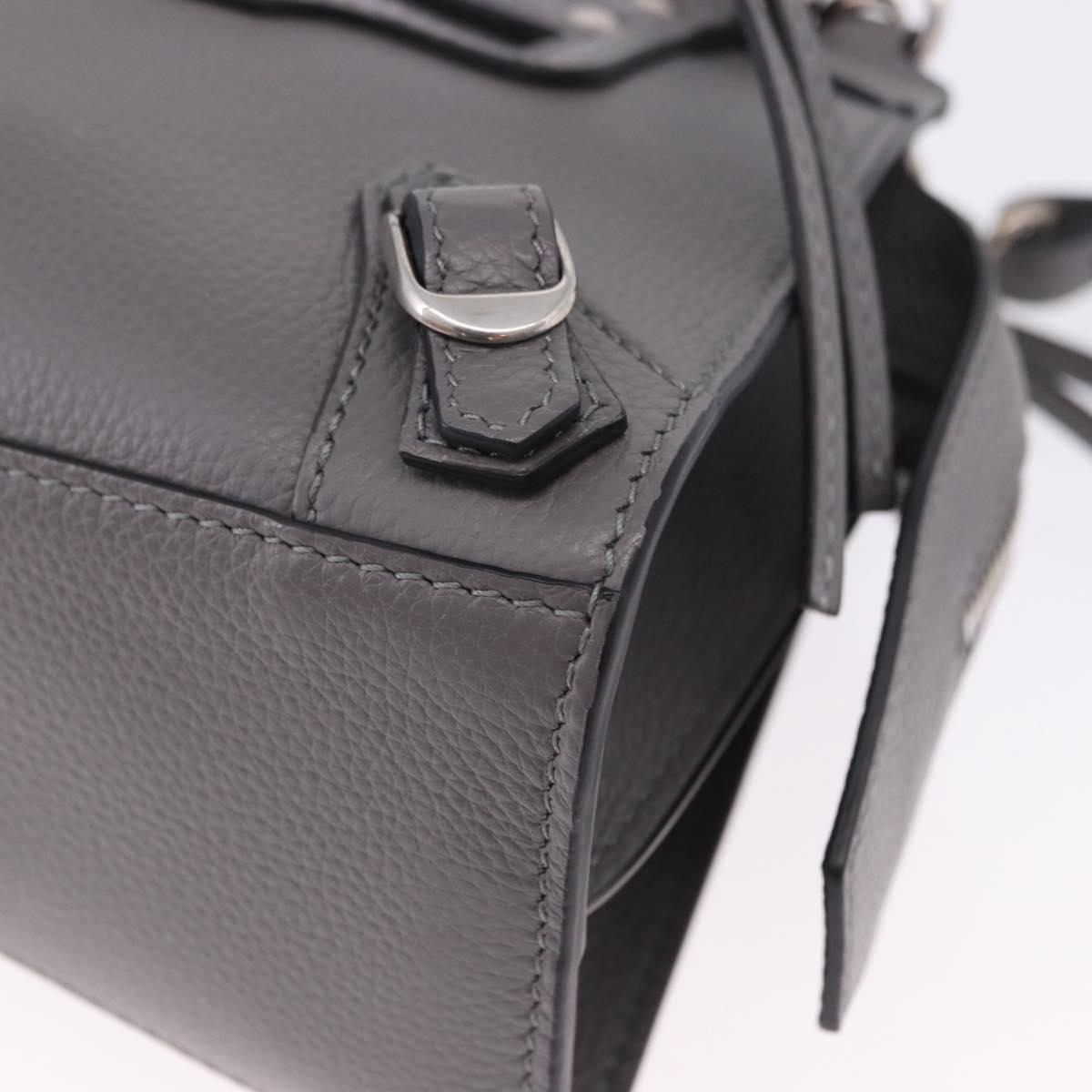 BALENCIAGA Neo Classic City Mini Bag Leather 2way Gray 638524 Auth 200088SAM