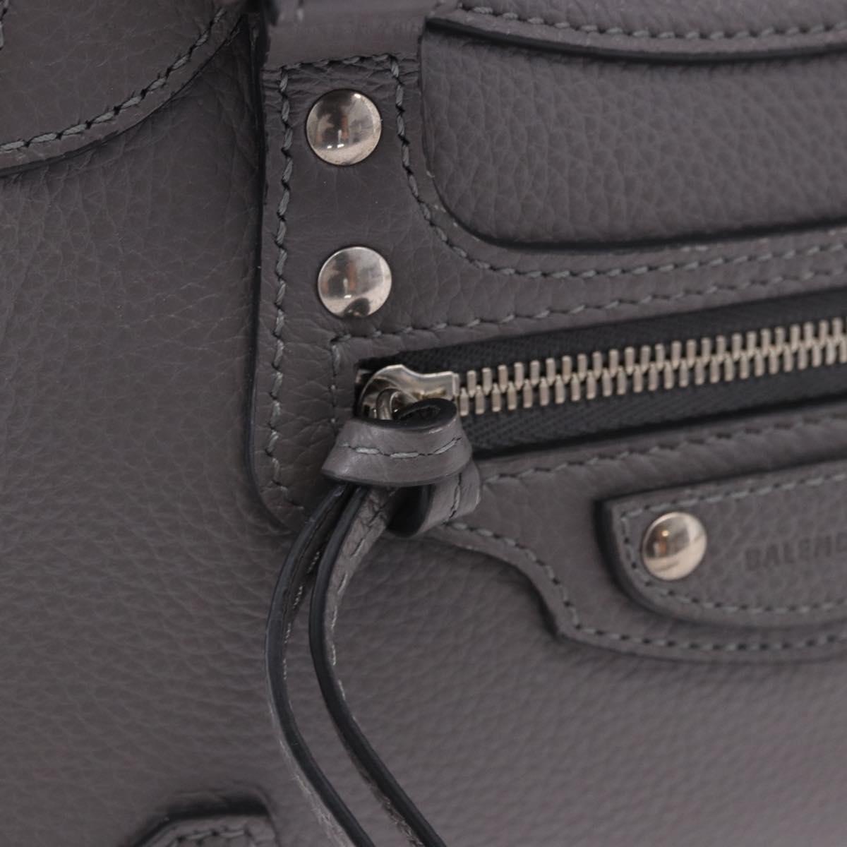 BALENCIAGA Neo Classic City Mini Bag Leather 2way Gray 638524 Auth 200088SAM