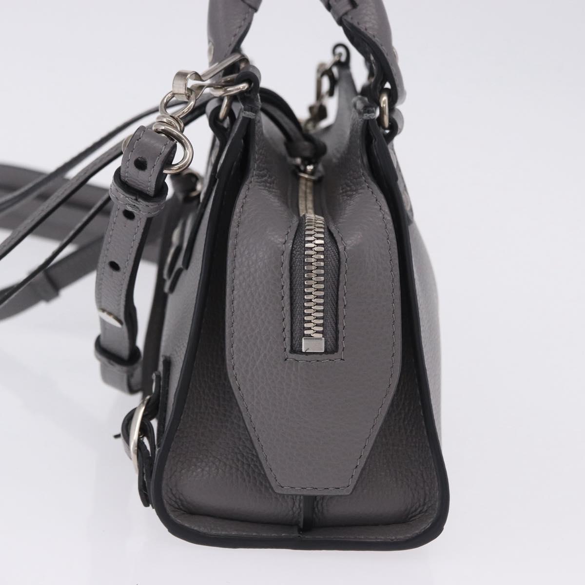 BALENCIAGA Neo Classic City Mini Bag Leather 2way Gray 638524 Auth 200088SAM
