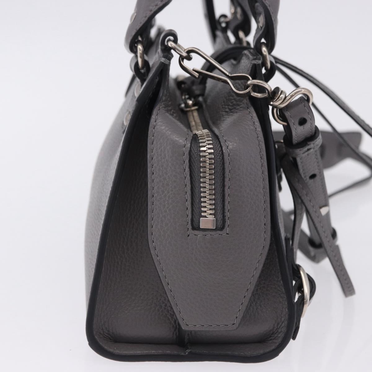 BALENCIAGA Neo Classic City Mini Bag Leather 2way Gray 638524 Auth 200088SAM