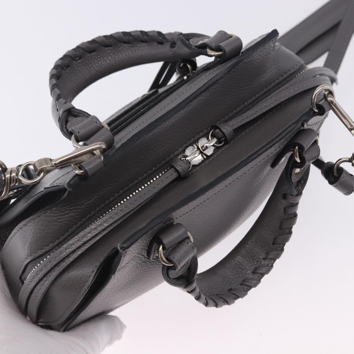 BALENCIAGA Neo Classic City Mini Bag Leather 2way Gray 638524 Auth 200088SAM