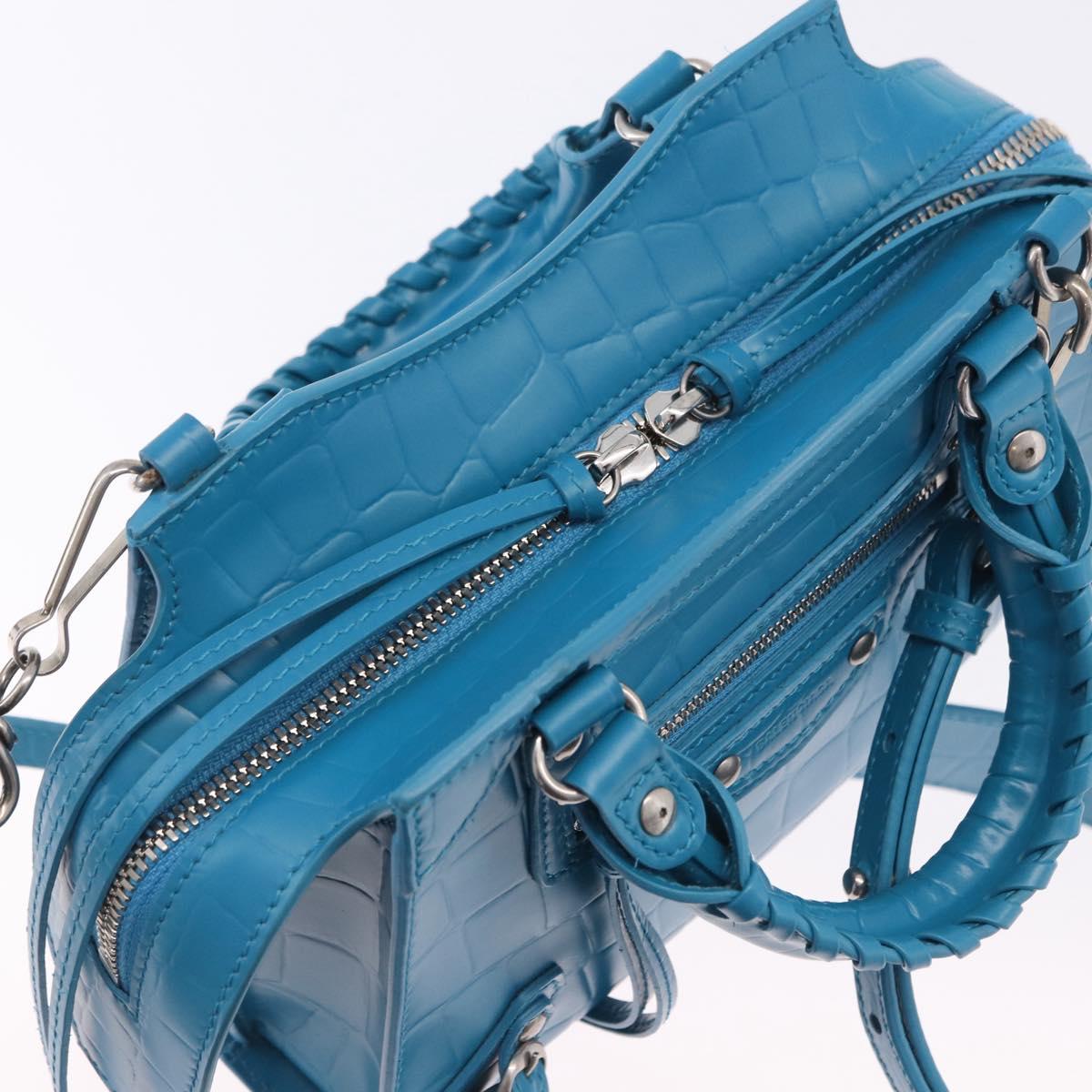 BALENCIAGA Neo Classic City Mini Bag Leather 2way Blue 638524 Auth 200089SAM