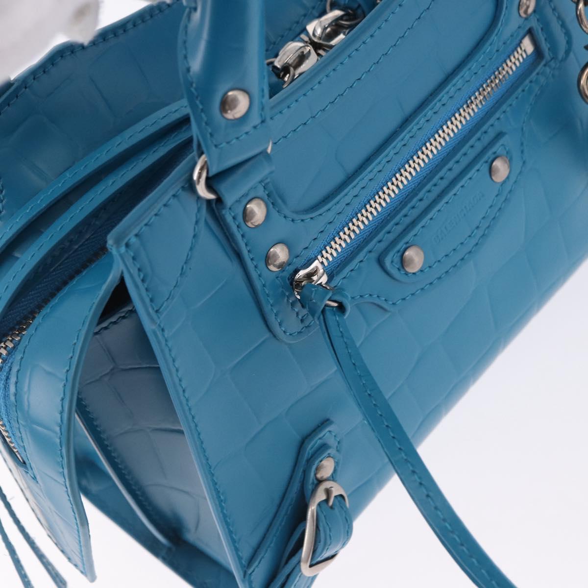 BALENCIAGA Neo Classic City Mini Bag Leather 2way Blue 638524 Auth 200089SAM