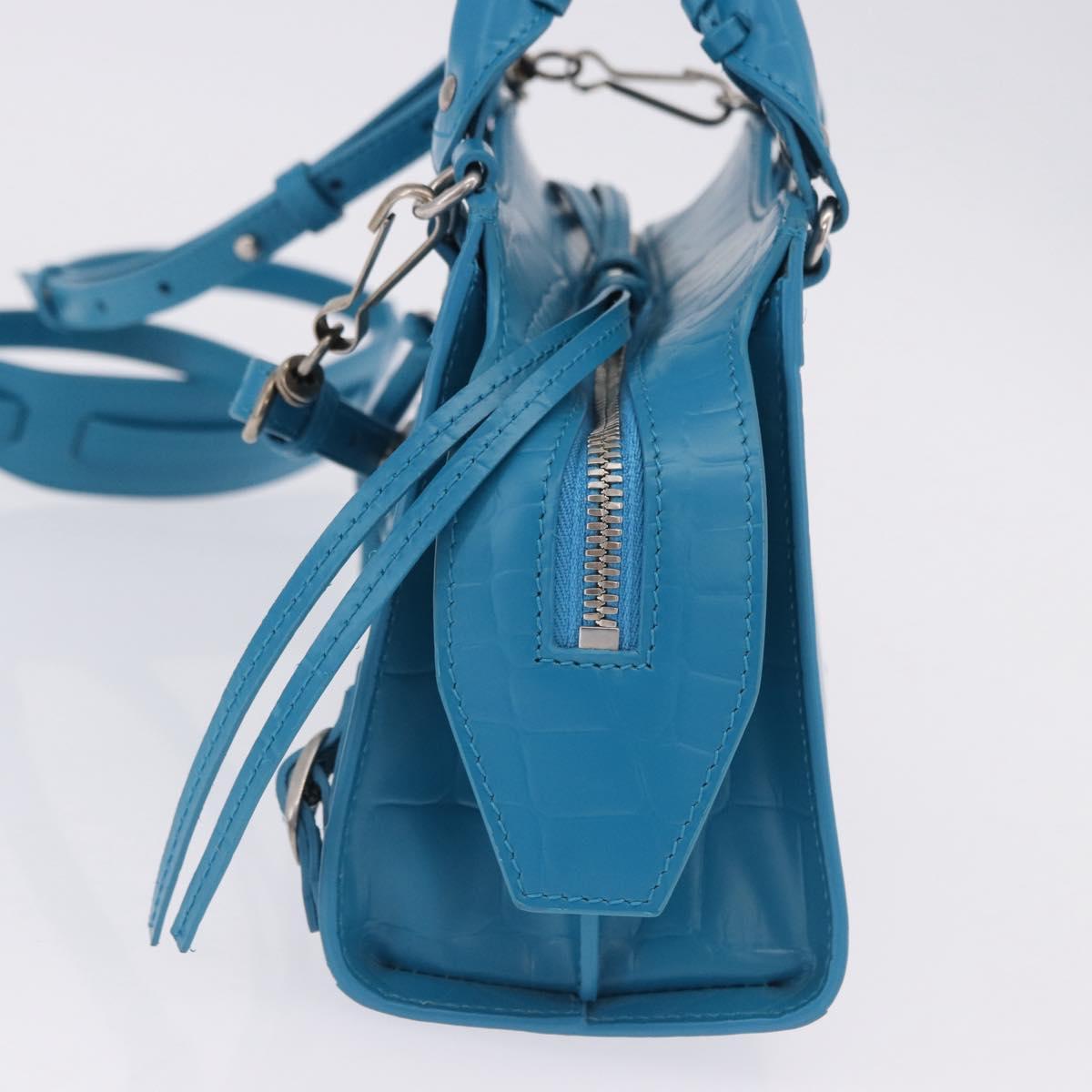 BALENCIAGA Neo Classic City Mini Bag Leather 2way Blue 638524 Auth 200089SAM