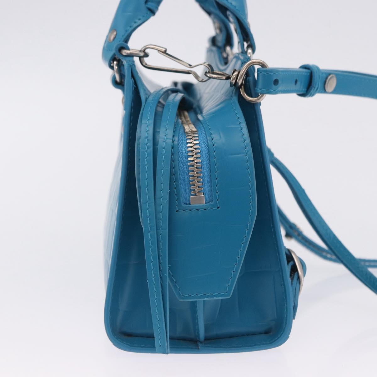 BALENCIAGA Neo Classic City Mini Bag Leather 2way Blue 638524 Auth 200089SAM