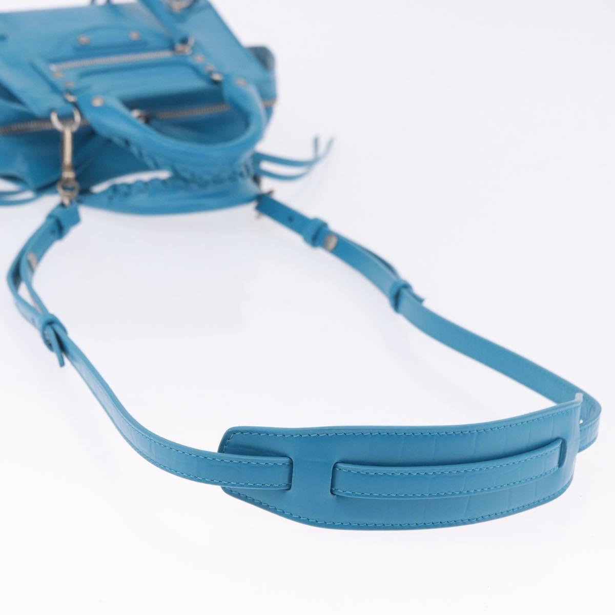 BALENCIAGA Neo Classic City Mini Bag Leather 2way Blue 638524 Auth 200089SAM