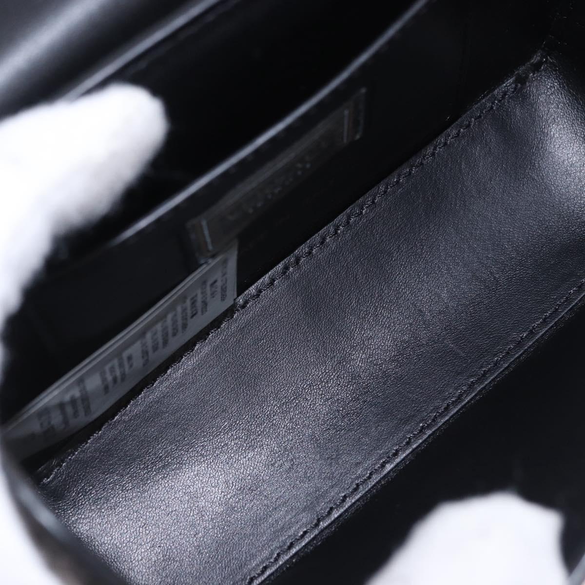 VERSACE Medusa Chain Shoulder Bag Leather Black Gold Auth 200090M