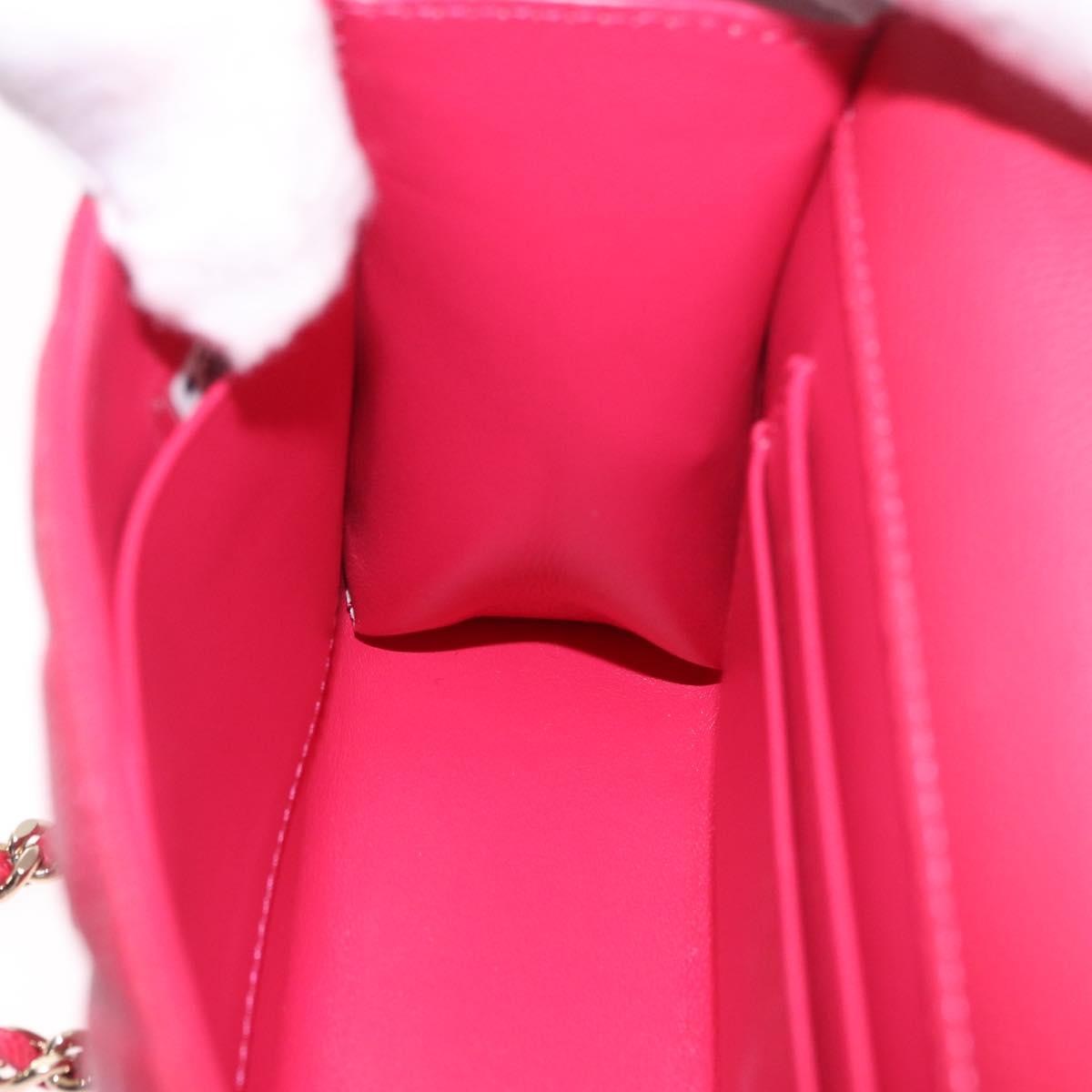 CHANEL Matelasse Top Handle Chain Caviar Skin 2way Red Gold CC Auth 200091SAM