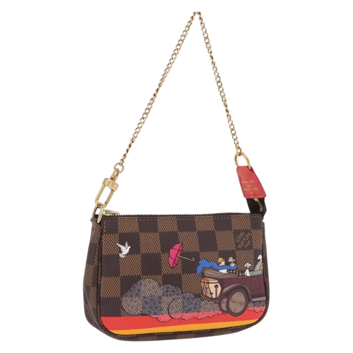 LOUIS VUITTON Monogram Christmas limited Mini Pochette Pouch M41655 Auth 200096M