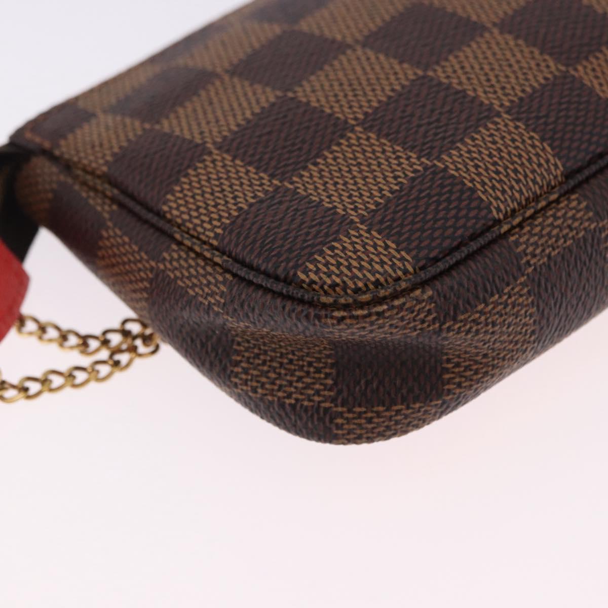LOUIS VUITTON Monogram Christmas limited Mini Pochette Pouch M41655 Auth 200096M