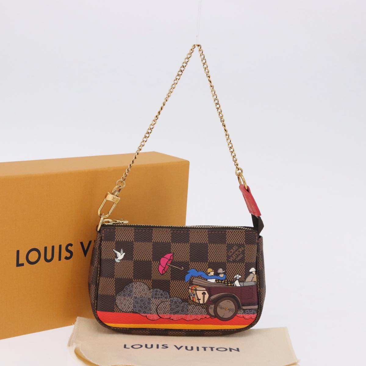 LOUIS VUITTON Monogram Christmas limited Mini Pochette Pouch M41655 Auth 200096M