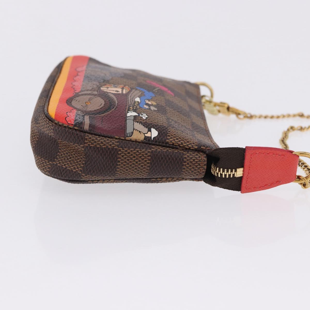 LOUIS VUITTON Monogram Christmas limited Mini Pochette Pouch M41655 Auth 200096M