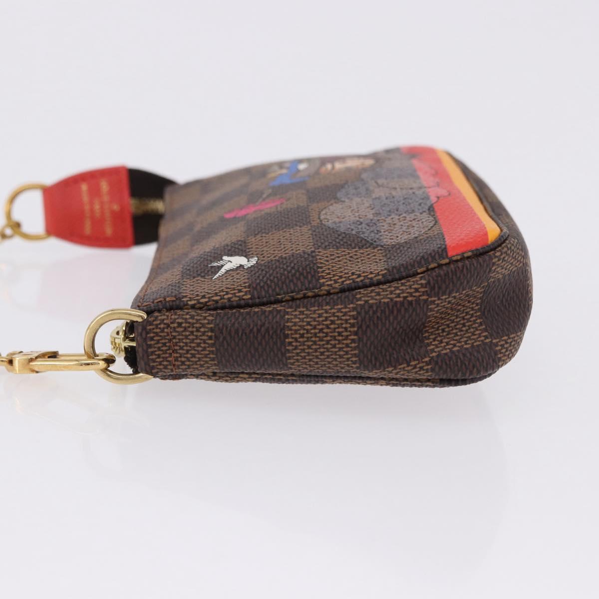 LOUIS VUITTON Monogram Christmas limited Mini Pochette Pouch M41655 Auth 200096M