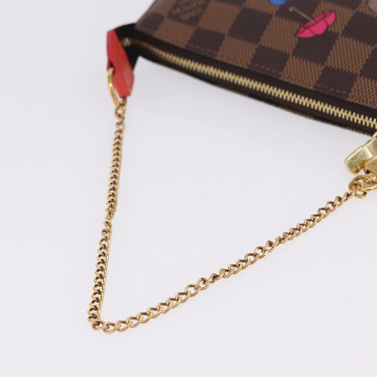LOUIS VUITTON Monogram Christmas limited Mini Pochette Pouch M41655 Auth 200096M
