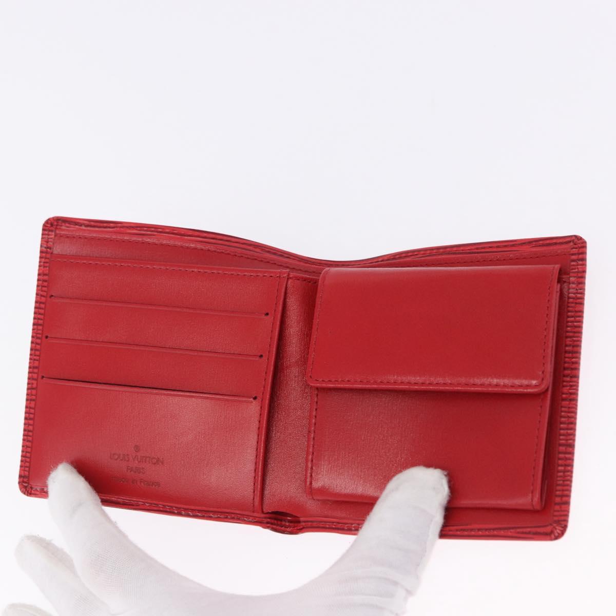 LOUIS VUITTON Epi Porte Billet Cartes Credit Monnaie Red M63547 Auth 200097A