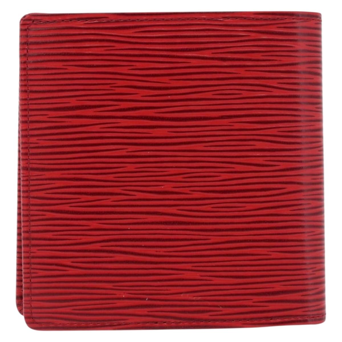 LOUIS VUITTON Epi Porte Billet Cartes Credit Monnaie Red M63547 Auth 200097A
