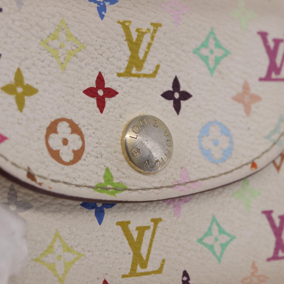 LOUIS VUITTON Multicolor Anvelop Cult De Vuitto Case White M66557 LV Auth 200098