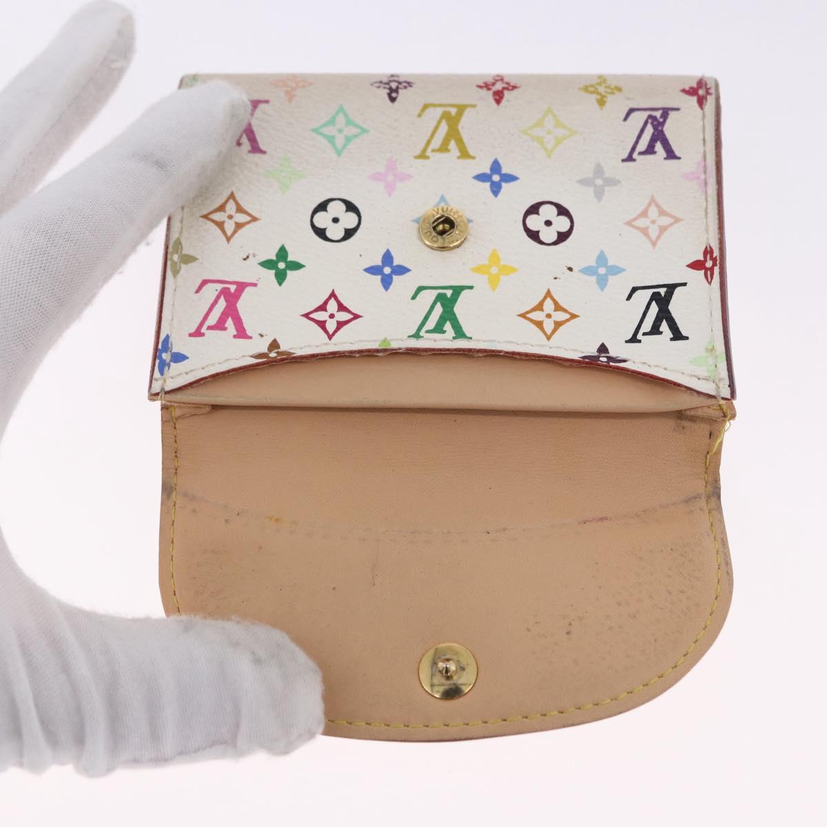 LOUIS VUITTON Multicolor Anvelop Cult De Vuitto Case White M66557 LV Auth 200098