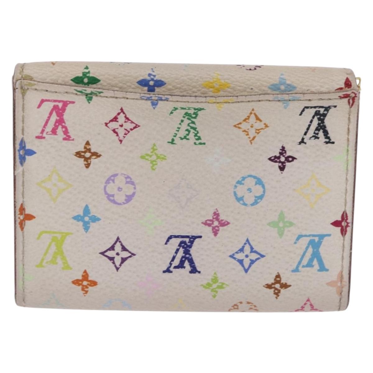 LOUIS VUITTON Multicolor Anvelop Cult De Vuitto Case White M66557 LV Auth 200098