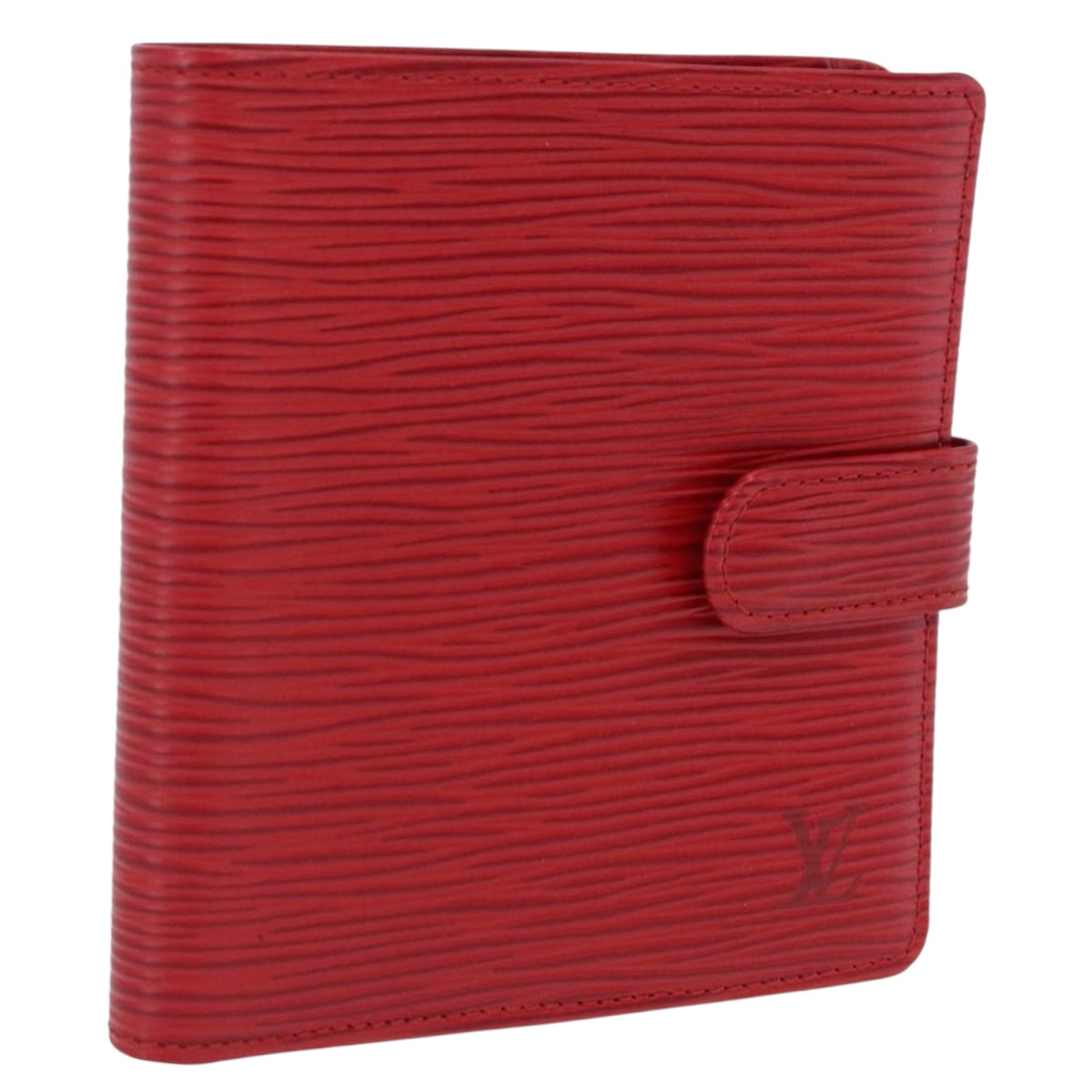 LOUIS VUITTON Epi Portopier Compact Wallet Red LV Auth 200099A