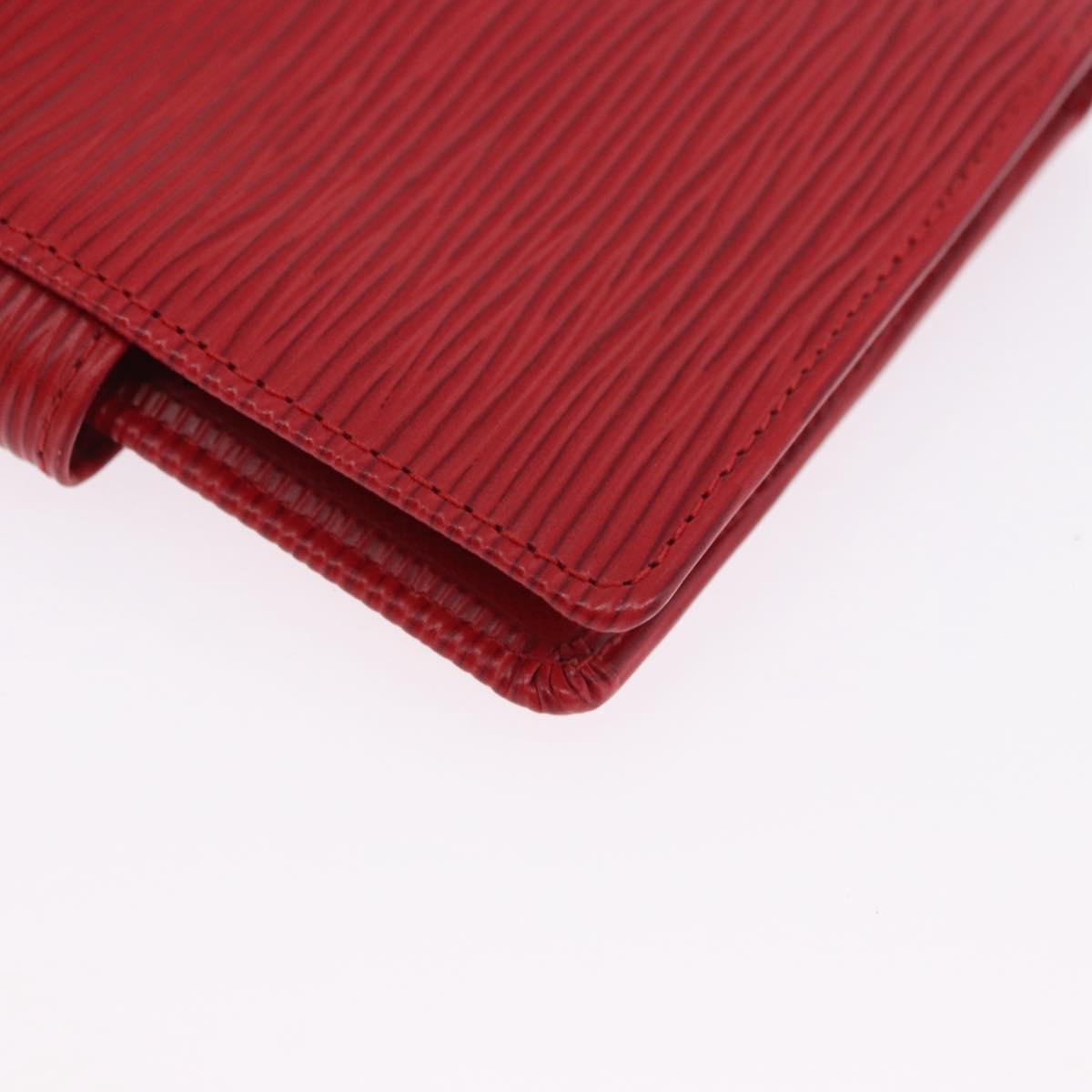 LOUIS VUITTON Epi Portopier Compact Wallet Red LV Auth 200099A