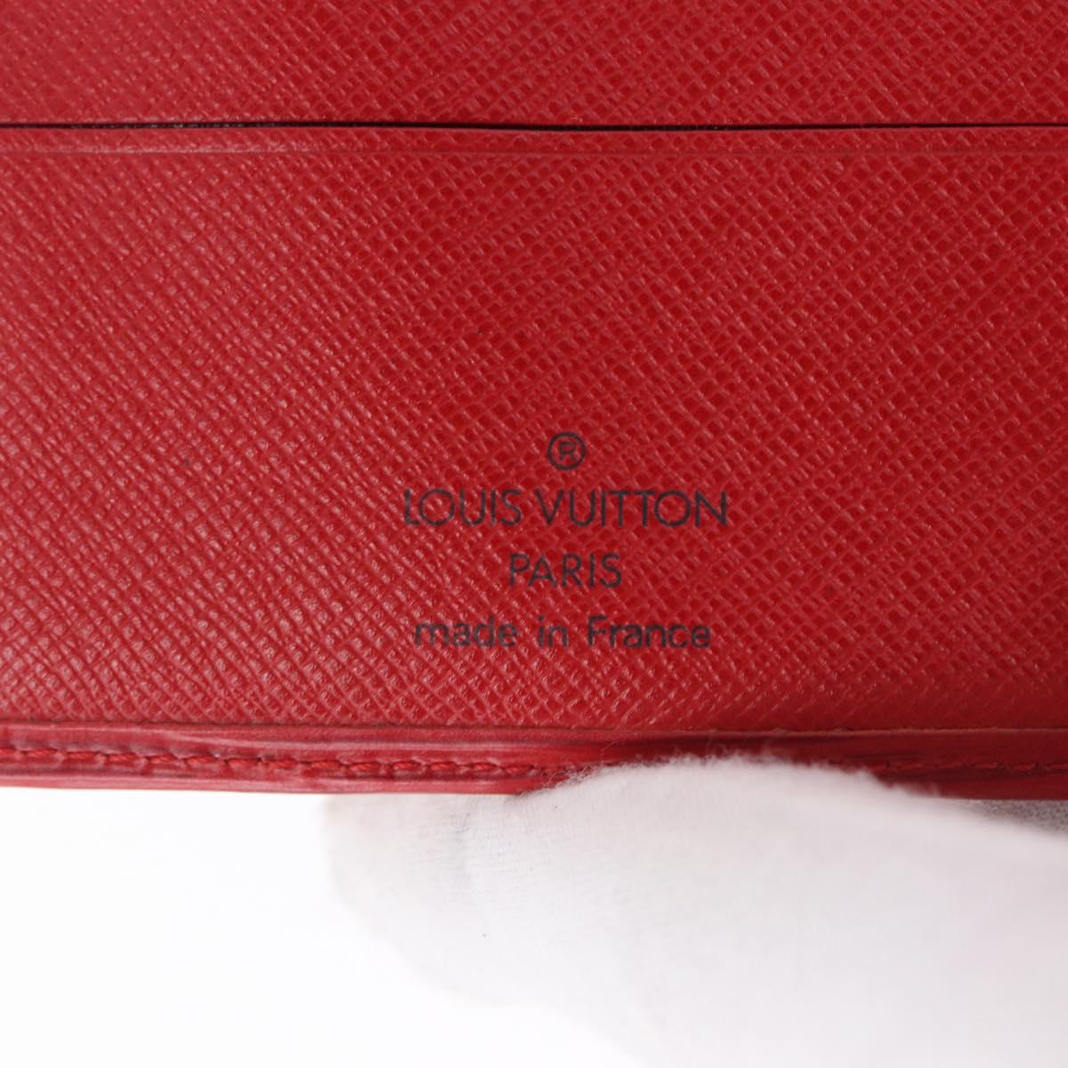 LOUIS VUITTON Epi Portopier Compact Wallet Red LV Auth 200099A