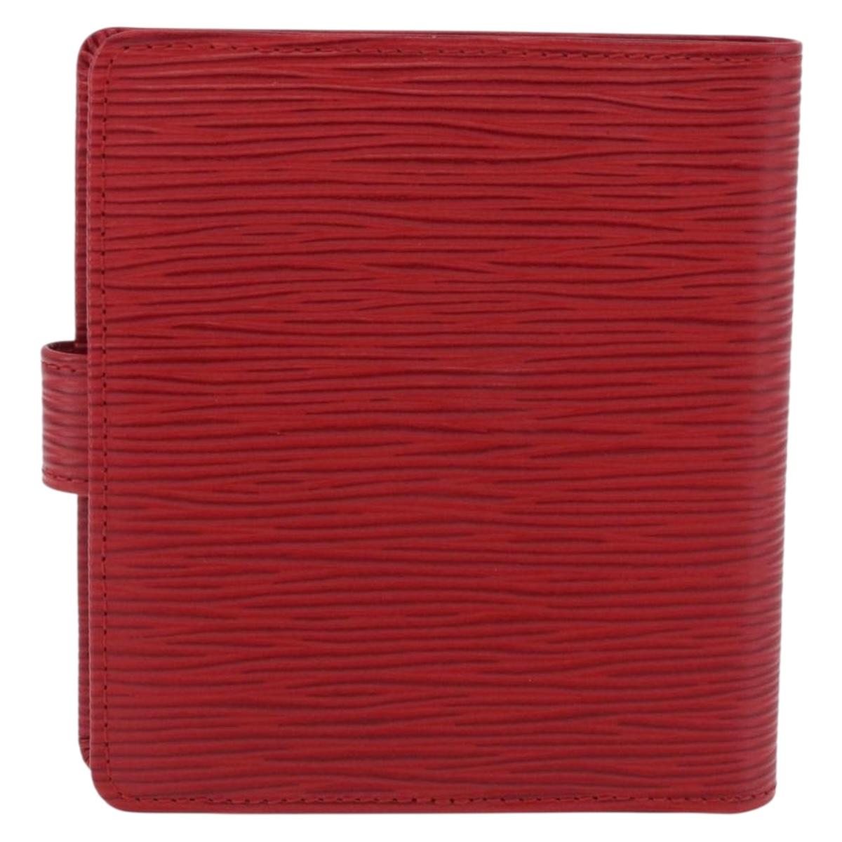 LOUIS VUITTON Epi Portopier Compact Wallet Red LV Auth 200099A